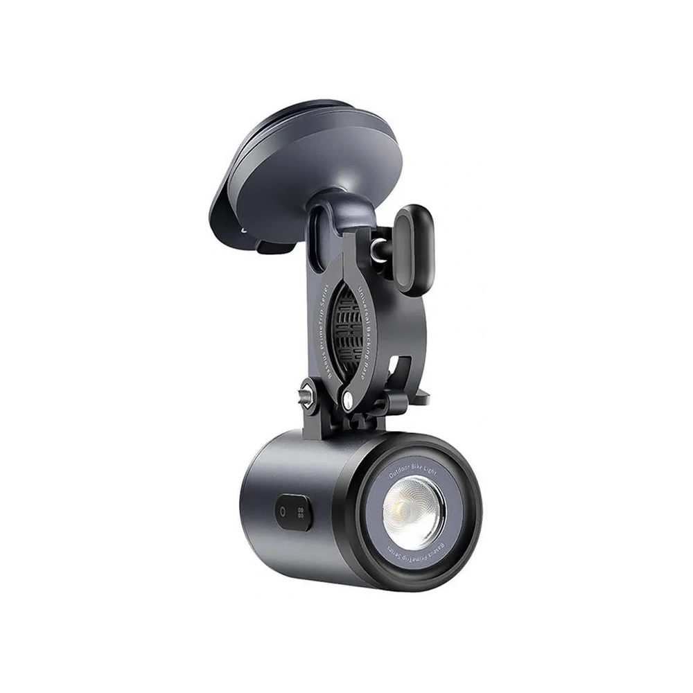 Baseus PrimeTrip suport pentru telefon 2 în 1 pentru bicicletă + lanternă USB-C de 600lm (neagră)