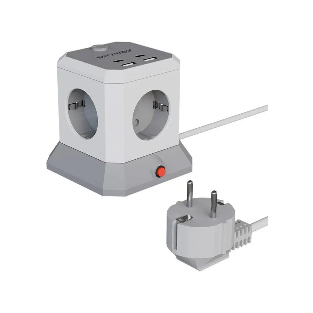BlitzWolf BW-EC1 prelungitor de curent 4xAC, 2xUSB-A, 2xUSB-C