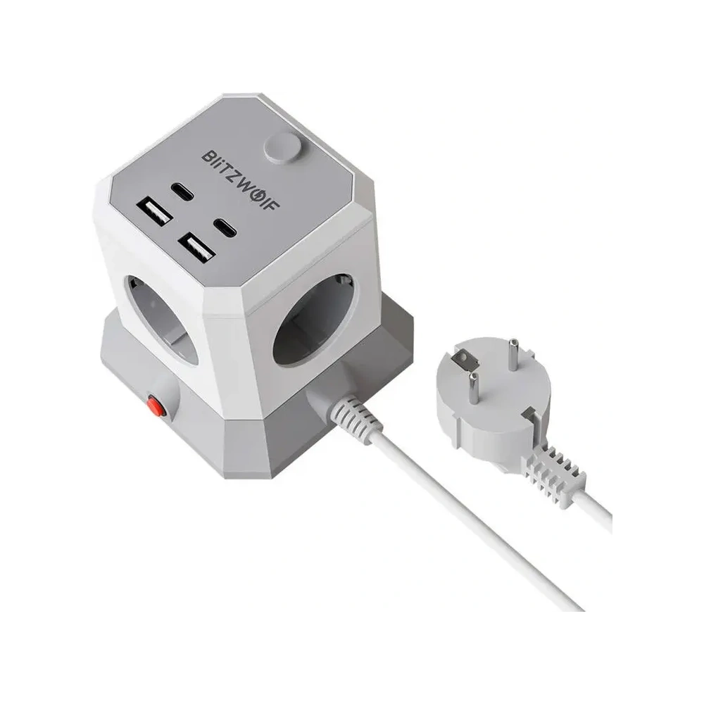 BlitzWolf BW-EC1 prelungitor de curent 4xAC, 2xUSB-A, 2xUSB-C