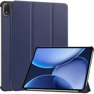 Etui z klapką Bizon Case Tab Croc do OnePlus Pad 3 / 2 Pro / OPPO Pad 4 / 4 Pro granatowe