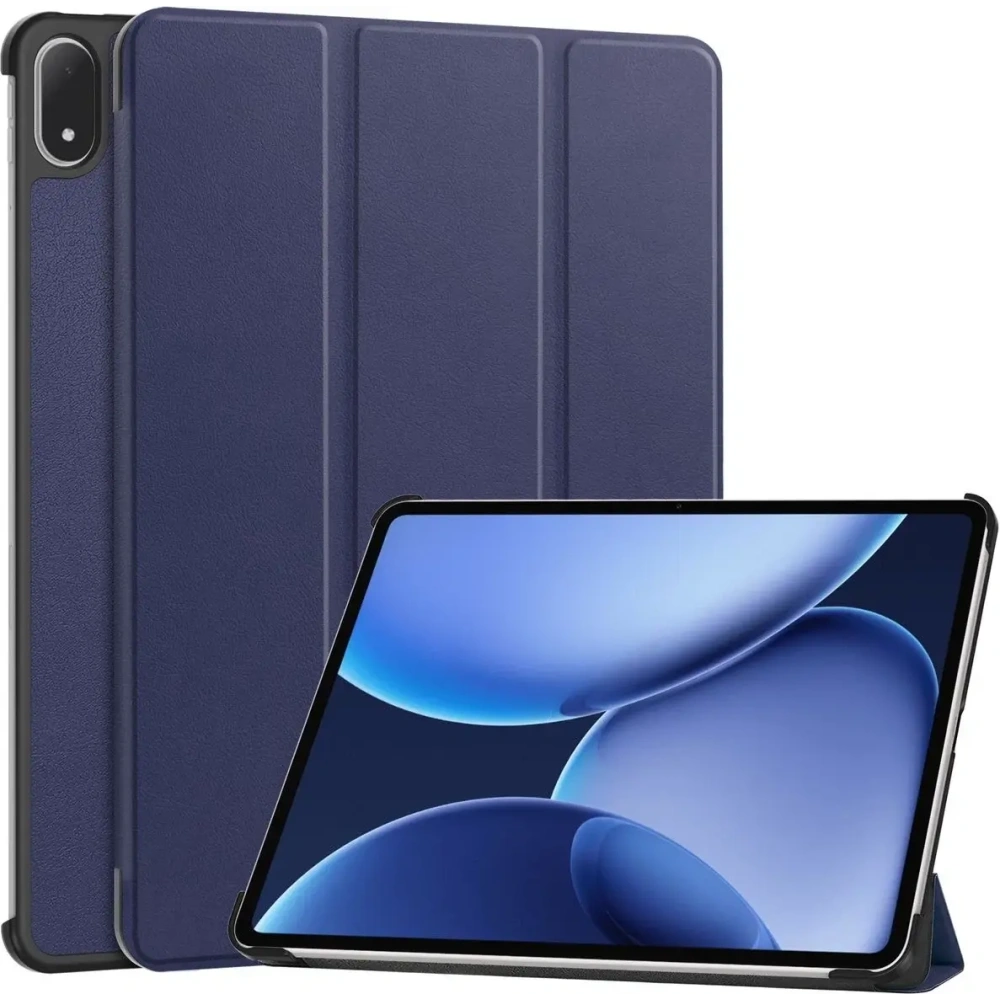 Etui z klapką Bizon Case Tab Croc do OnePlus Pad 3 / 2 Pro / OPPO Pad 4 / 4 Pro granatowe