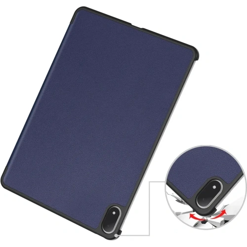 Etui z klapką Bizon Case Tab Croc do OnePlus Pad 3 / 2 Pro / OPPO Pad 4 / 4 Pro granatowe