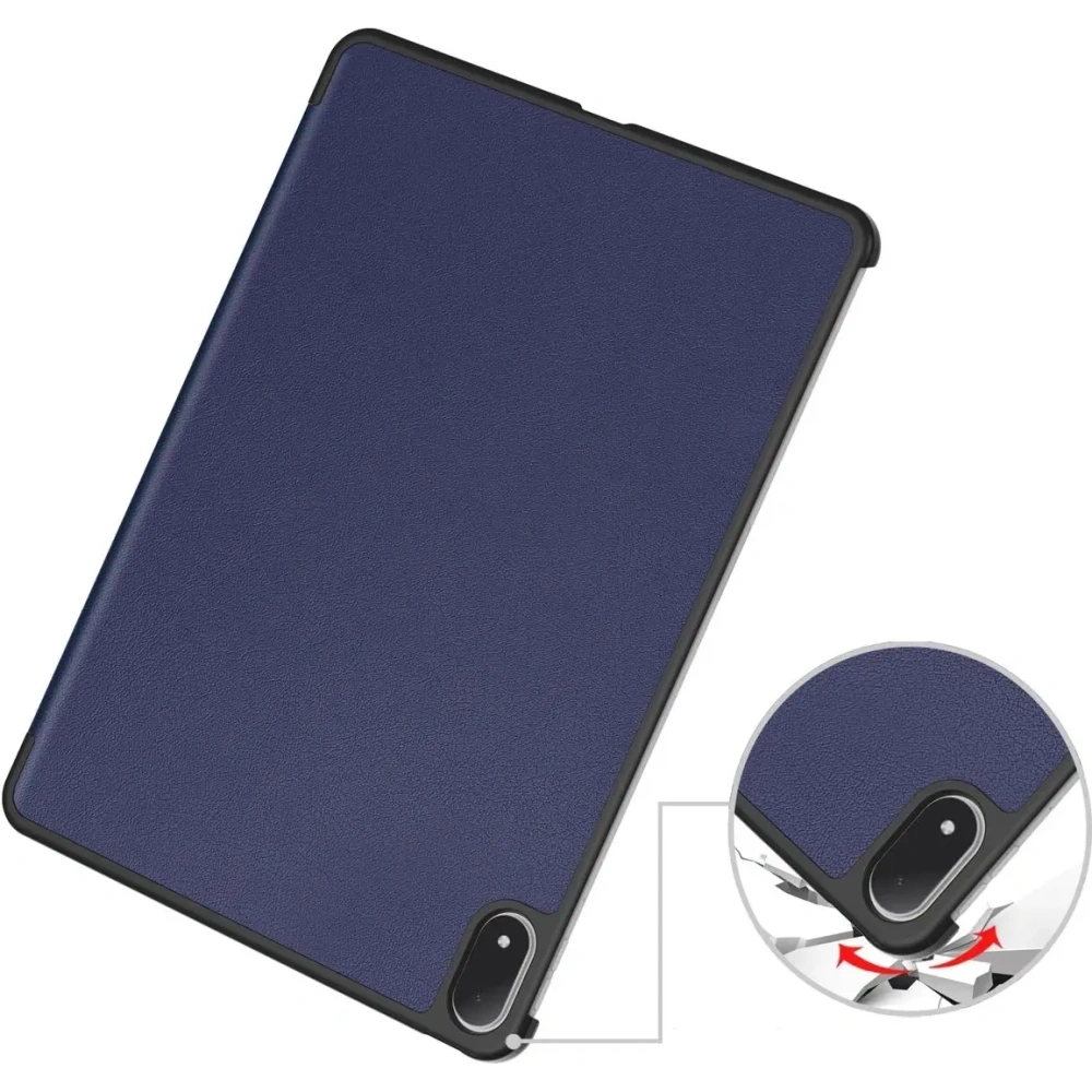 Etui z klapką Bizon Case Tab Croc do OnePlus Pad 3 / 2 Pro / OPPO Pad 4 / 4 Pro granatowe