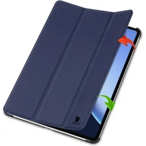 Etui z klapką Bizon Case Tab Croc do OnePlus Pad 3 / 2 Pro / OPPO Pad 4 / 4 Pro granatowe