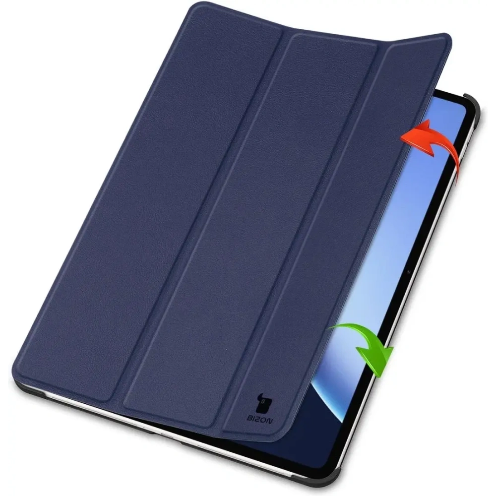 Etui z klapką Bizon Case Tab Croc do OnePlus Pad 3 / 2 Pro / OPPO Pad 4 / 4 Pro granatowe