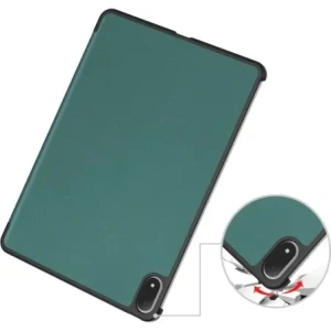 Etui z klapką Bizon Case Tab Croc do OnePlus Pad 3 / 2 Pro / OPPO Pad 4 / 4 Pro ciemnozielone