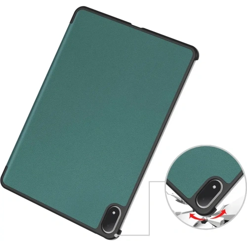 Etui z klapką Bizon Case Tab Croc do OnePlus Pad 3 / 2 Pro / OPPO Pad 4 / 4 Pro ciemnozielone