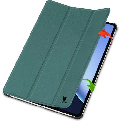 Etui z klapką Bizon Case Tab Croc do OnePlus Pad 3 / 2 Pro / OPPO Pad 4 / 4 Pro ciemnozielone