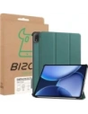 Etui z klapką Bizon Case Tab Croc do OnePlus Pad 3 / 2 Pro / OPPO Pad 4 / 4 Pro ciemnozielone