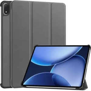 Etui z klapką Bizon Case Tab Croc do OnePlus Pad 3 / 2 Pro / OPPO Pad 4 / 4 Pro szare