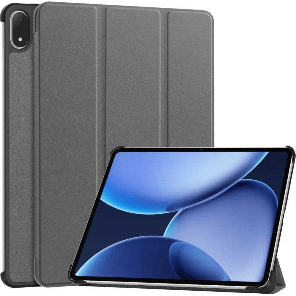 Etui z klapką Bizon Case Tab Croc do OnePlus Pad 3 / 2 Pro / OPPO Pad 4 / 4 Pro szare