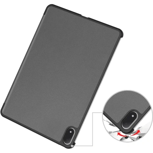 Etui z klapką Bizon Case Tab Croc do OnePlus Pad 3 / 2 Pro / OPPO Pad 4 / 4 Pro szare