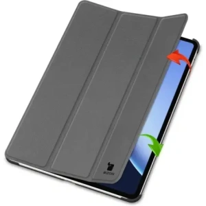 Etui z klapką Bizon Case Tab Croc do OnePlus Pad 3 / 2 Pro / OPPO Pad 4 / 4 Pro szare