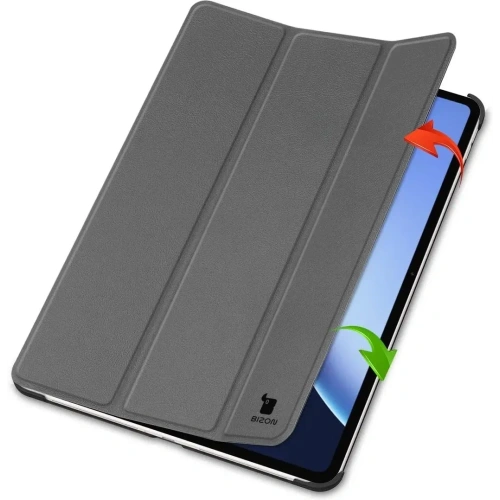 Etui z klapką Bizon Case Tab Croc do OnePlus Pad 3 / 2 Pro / OPPO Pad 4 / 4 Pro szare