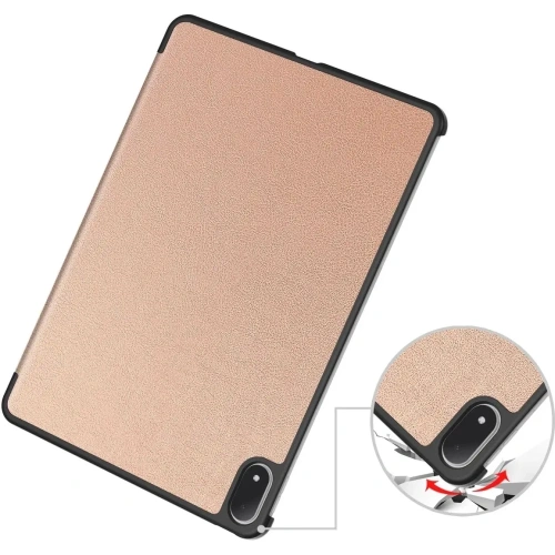 Etui z klapką Bizon Case Tab Croc do OnePlus Pad 3 / 2 Pro / OPPO Pad 4 / 4 Pro różowozłote