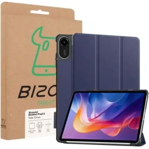 Etui z klapką Bizon Case Tab Croc do Xiaomi Redmi Pad 2 granatowe