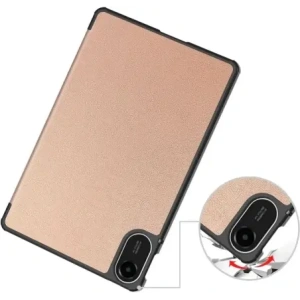 Etui z klapką Bizon Case Tab Croc do Xiaomi Redmi Pad 2 różowozłote