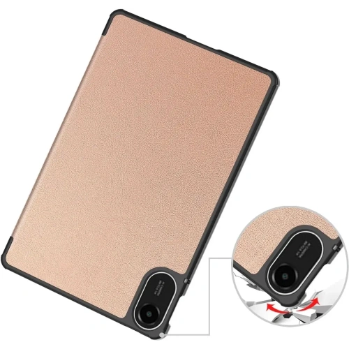 Etui z klapką Bizon Case Tab Croc do Xiaomi Redmi Pad 2 różowozłote