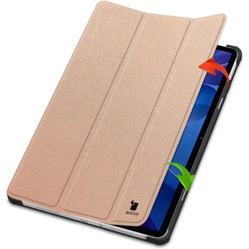 Etui z klapką Bizon Case Tab Croc do Xiaomi Redmi Pad 2 różowozłote