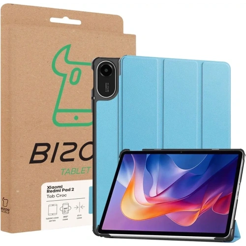 Etui z klapką Bizon Case Tab Croc do Xiaomi Redmi Pad 2 błękitne