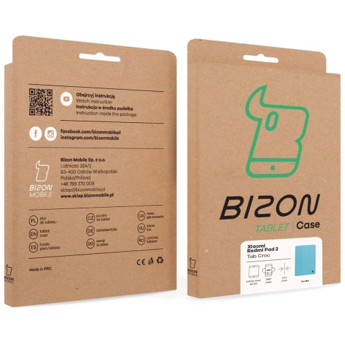 Etui z klapką Bizon Case Tab Croc do Xiaomi Redmi Pad 2 błękitne
