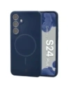 Silikonowe etui z pierścieniem magnetycznym Bizon Soft Case Magnetic do Samsung Galaxy S24+ Plus granatowe