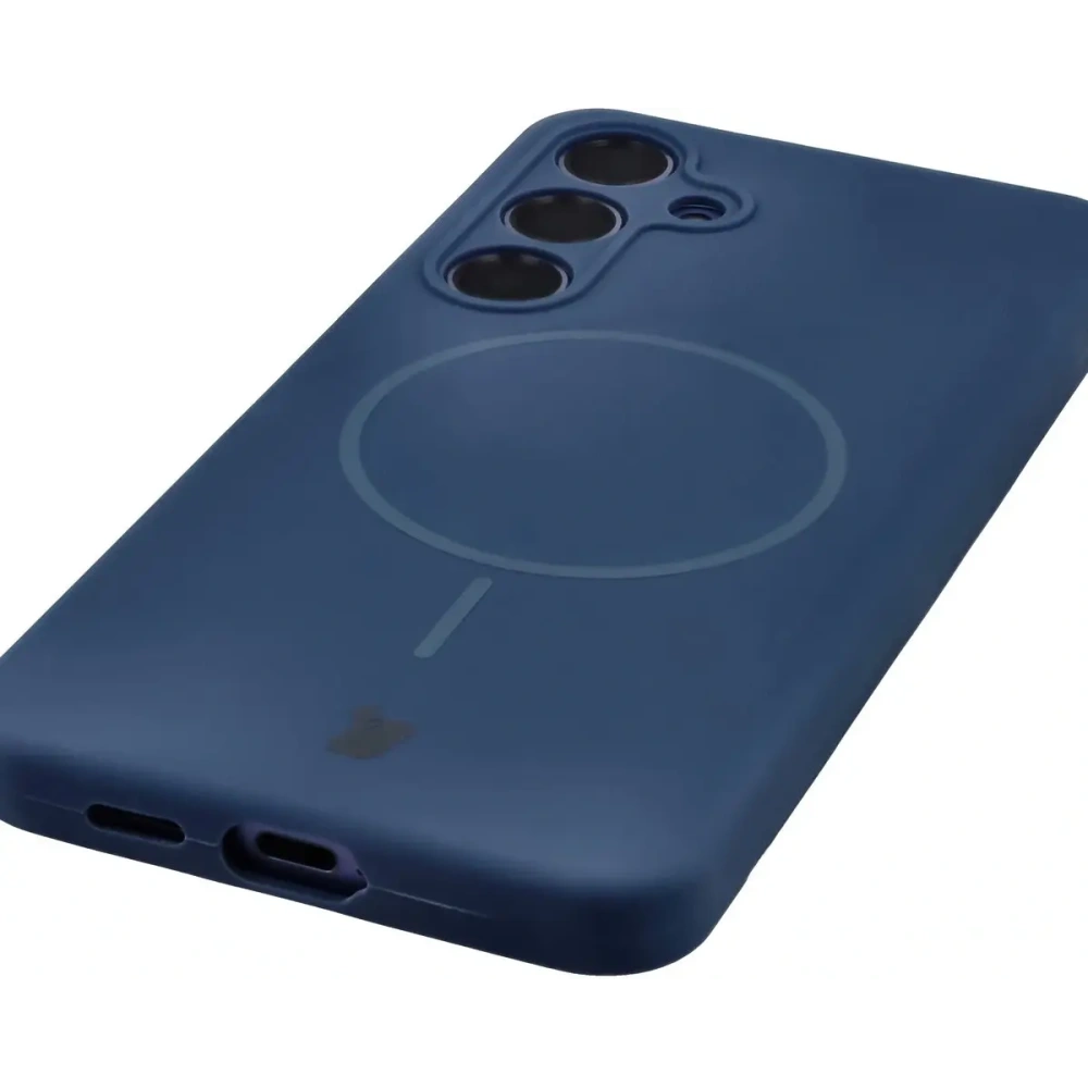 Silikonowe etui z pierścieniem magnetycznym Bizon Soft Case Magnetic do Samsung Galaxy S24+ Plus granatowe