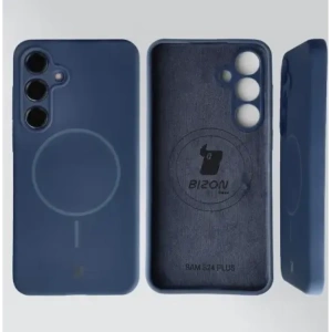 Silikonowe etui z pierścieniem magnetycznym Bizon Soft Case Magnetic do Samsung Galaxy S24+ Plus granatowe