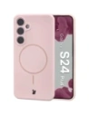 Silikonowe etui z pierścieniem magnetycznym Bizon Soft Case Magnetic do Samsung Galaxy S24+ Plus jasnoróżowe