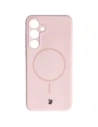 Silikonowe etui z pierścieniem magnetycznym Bizon Soft Case Magnetic do Samsung Galaxy S24+ Plus jasnoróżowe
