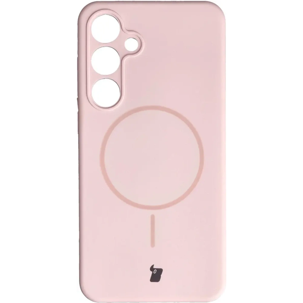 Silikonowe etui z pierścieniem magnetycznym Bizon Soft Case Magnetic do Samsung Galaxy S24+ Plus jasnoróżowe