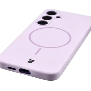 Silikonowe etui z pierścieniem magnetycznym Bizon Soft Case Magnetic do Samsung Galaxy S24+ Plus jasnofioletowe