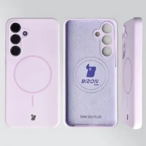 Silikonowe etui z pierścieniem magnetycznym Bizon Soft Case Magnetic do Samsung Galaxy S24+ Plus jasnofioletowe