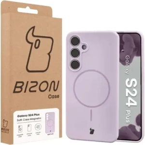 Silikonowe etui z pierścieniem magnetycznym Bizon Soft Case Magnetic do Samsung Galaxy S24+ Plus jasnofioletowe