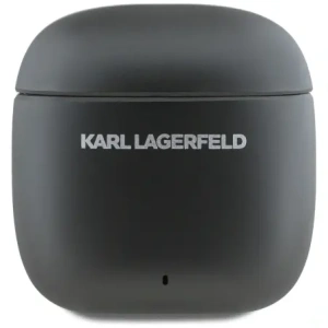 Karl Lagerfeld Bezdrátová sluchátka do uší s kovovým potiskem loga TWS ANC/ENC Bluetooth 5.4 (černá)