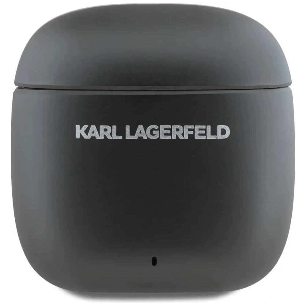 Karl Lagerfeld Bezdrátová sluchátka do uší s kovovým potiskem loga TWS ANC/ENC Bluetooth 5.4 (černá)