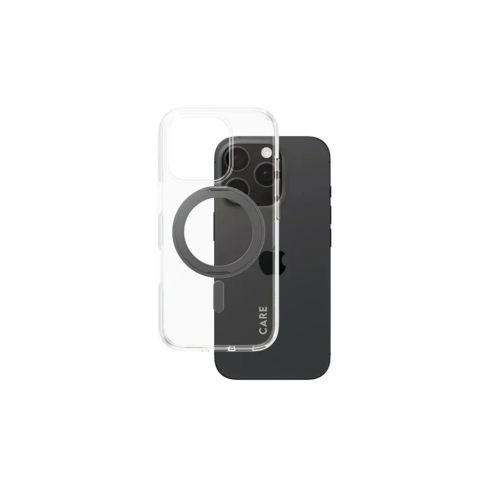 CARE de PanzerGlass Carcasă cu suport Kickstand MagSafe pentru Apple iPhone 16 Pro transparentă