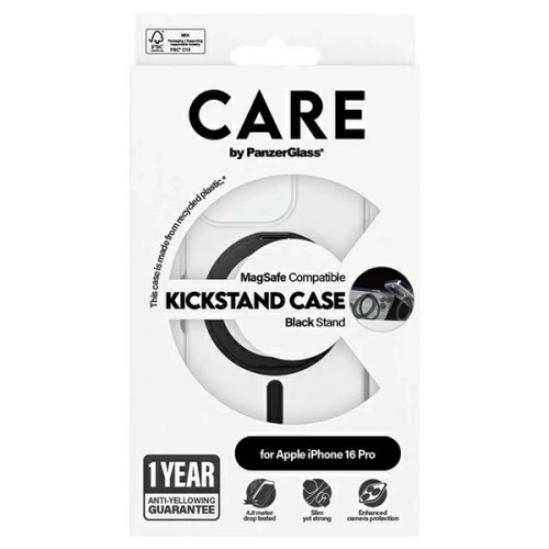 Etui CARE by PanzerGlass Feature Kickstand Case MagSafe Apple iPhone 16 Pro przezroczyste