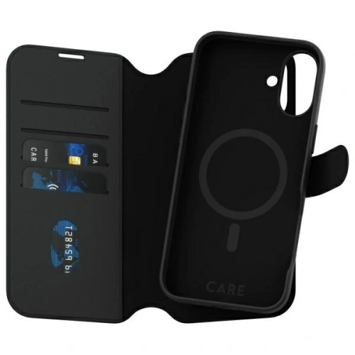 Etui z klapką CARE by PanzerGlass Feature Tango 2in1 Wallet MagSafe Apple iPhone 16 Plus czarny