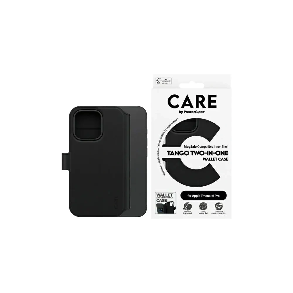 CARE by PanzerGlass Feature Tango 2in1 Wallet MagSafe Apple iPhone 16 Pro fekete