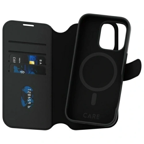 Etui z klapką CARE by PanzerGlass Feature Tango 2in1 Wallet MagSafe Apple iPhone 16 Pro czarny