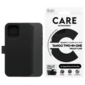 Etui z klapką CARE by PanzerGlass Feature Tango 2in1 Wallet MagSafe Apple iPhone 16 Pro Max czarny