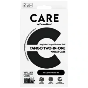 Etui z klapką CARE by PanzerGlass Feature Tango 2w1 Wallet MagSafe do Apple iPhone 16e czarny