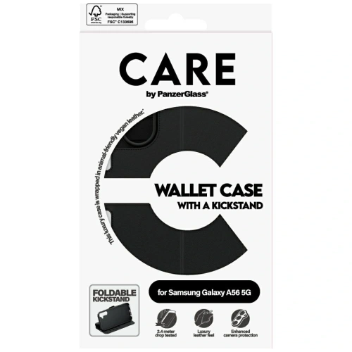 Etui z klapką CARE by PanzerGlass Feature Wallet Kickstand do Samsung Galaxy A56 5G czarny