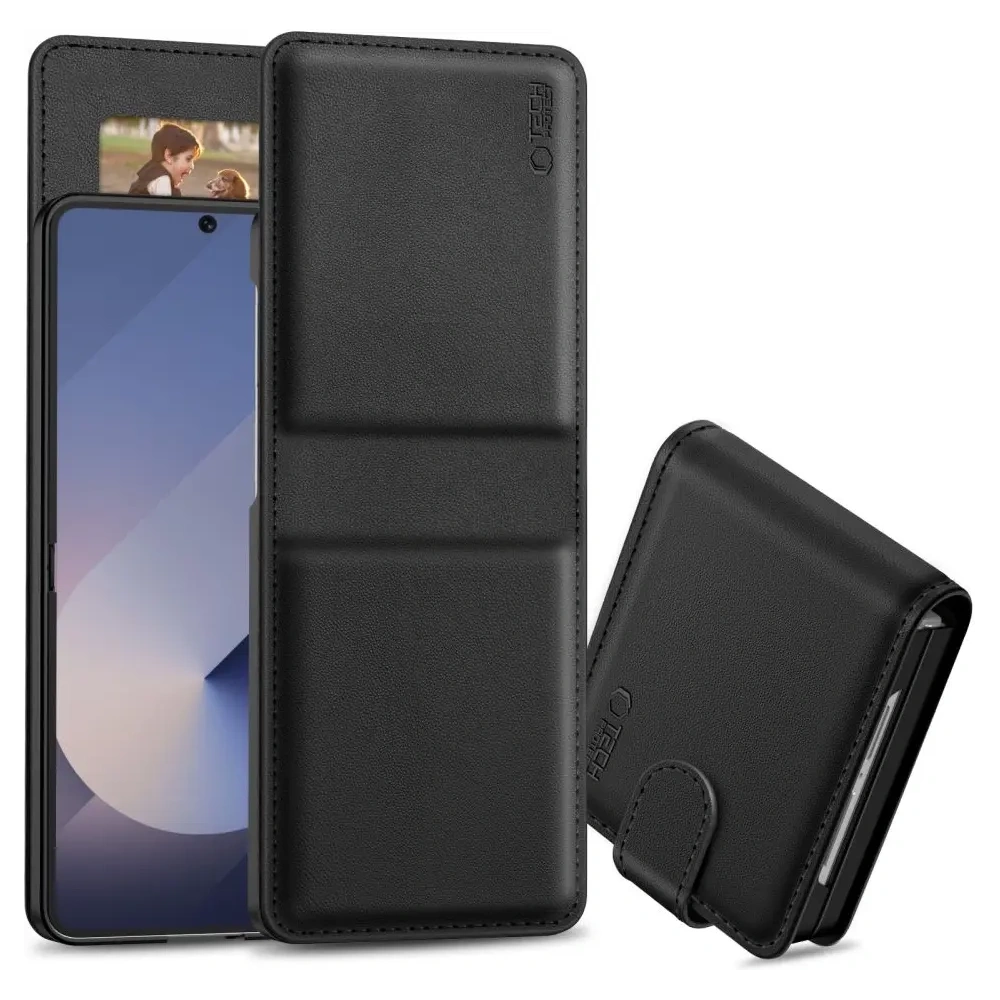 Etui z klapką Tech-Protect Wallet Samsung Galaxy Z Flip 7 Black