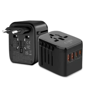 Tech-Protect TA200 Utazási Adapter EU / UK / US / AU 2xUSB-A, 2xUSB-C Fekete