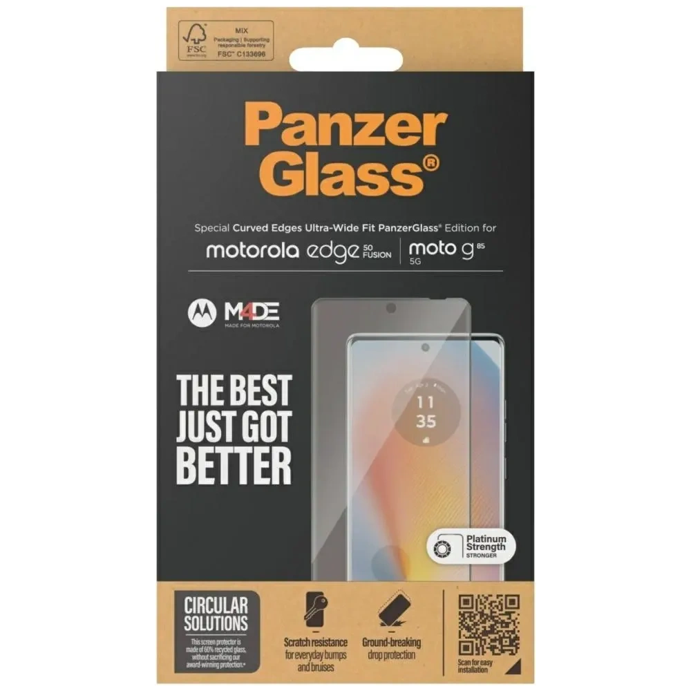 Szkło hartowane PanzerGlass Ultra-Wide Fit do Motorola Edge 50 Fusion / Moto G85