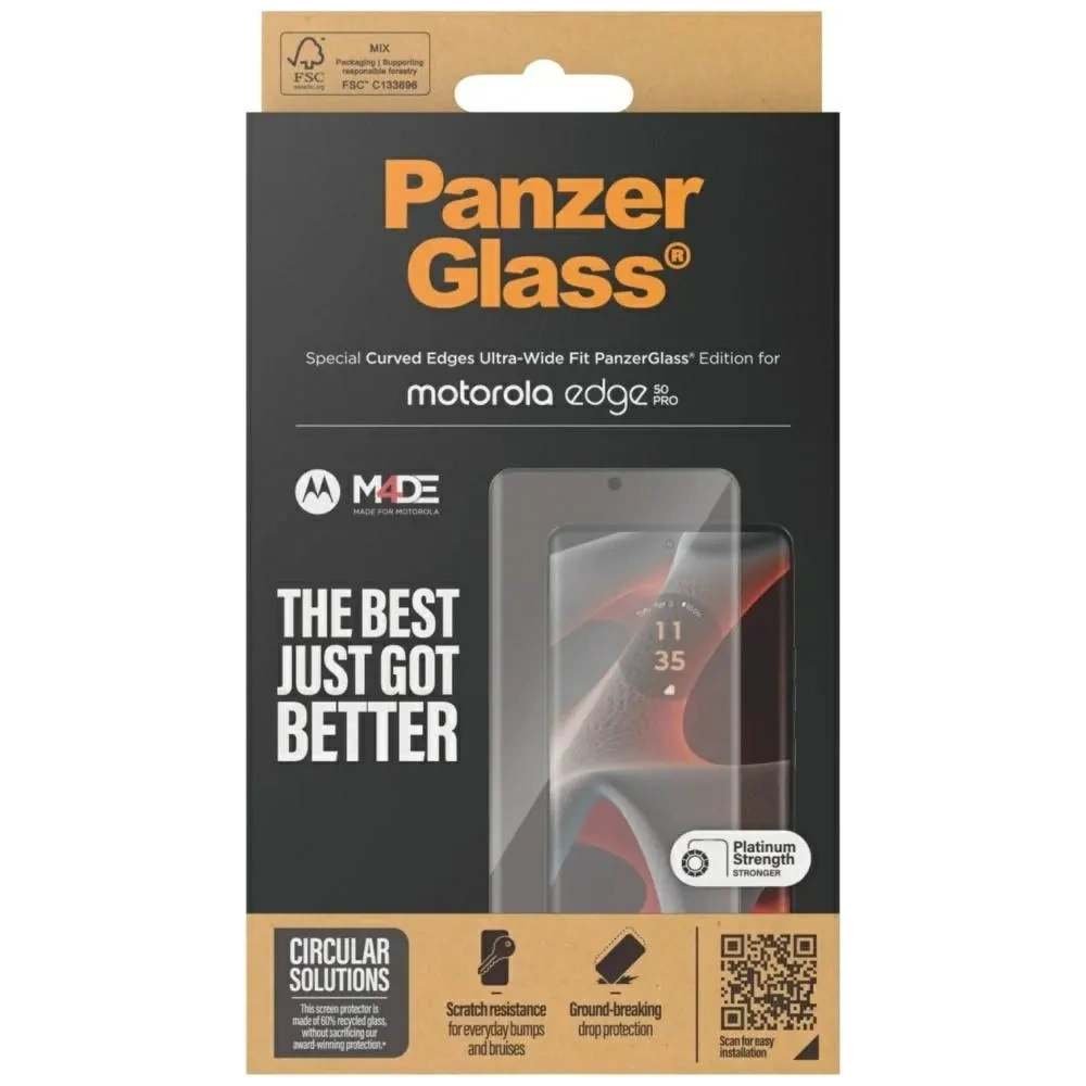 Szkło hartowane PanzerGlass Ultra-Wide Fit do Motorola Edge 50 Pro / 50 Ultra