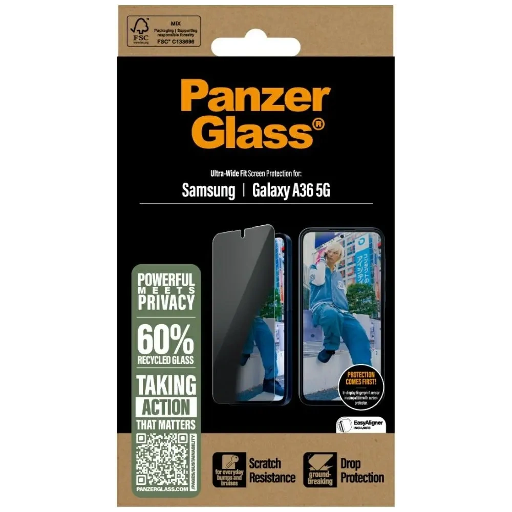 Szkło prywatyzujące PanzerGlass Ultra-Wide Fit Privacy do Samsung Galaxy A36 5G