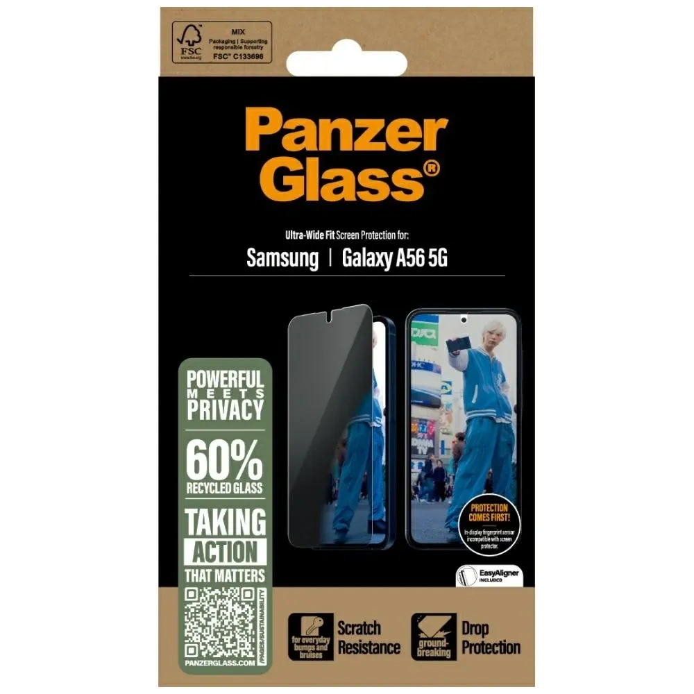 Szkło prywatyzujące PanzerGlass Ultra-Wide Fit Privacy do Samsung Galaxy A56 5G